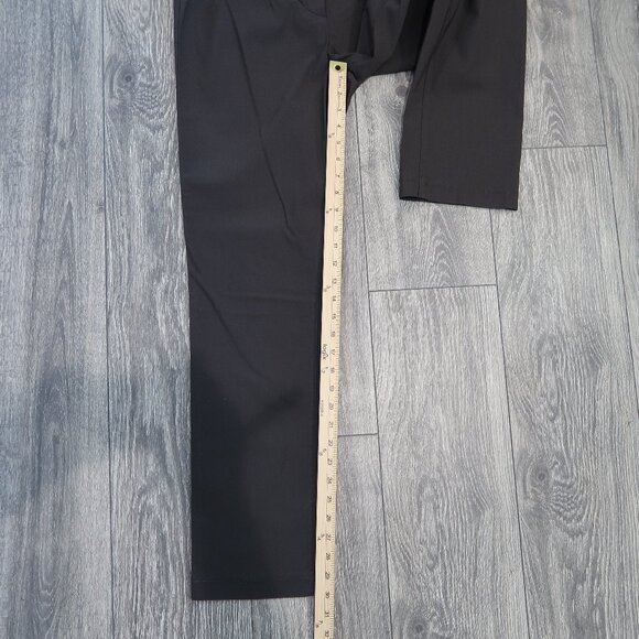 Pants Womens 12 Dark Gray Dress Trousers Stretch Straight Leg Elastic Waist - Picture 8 of 14